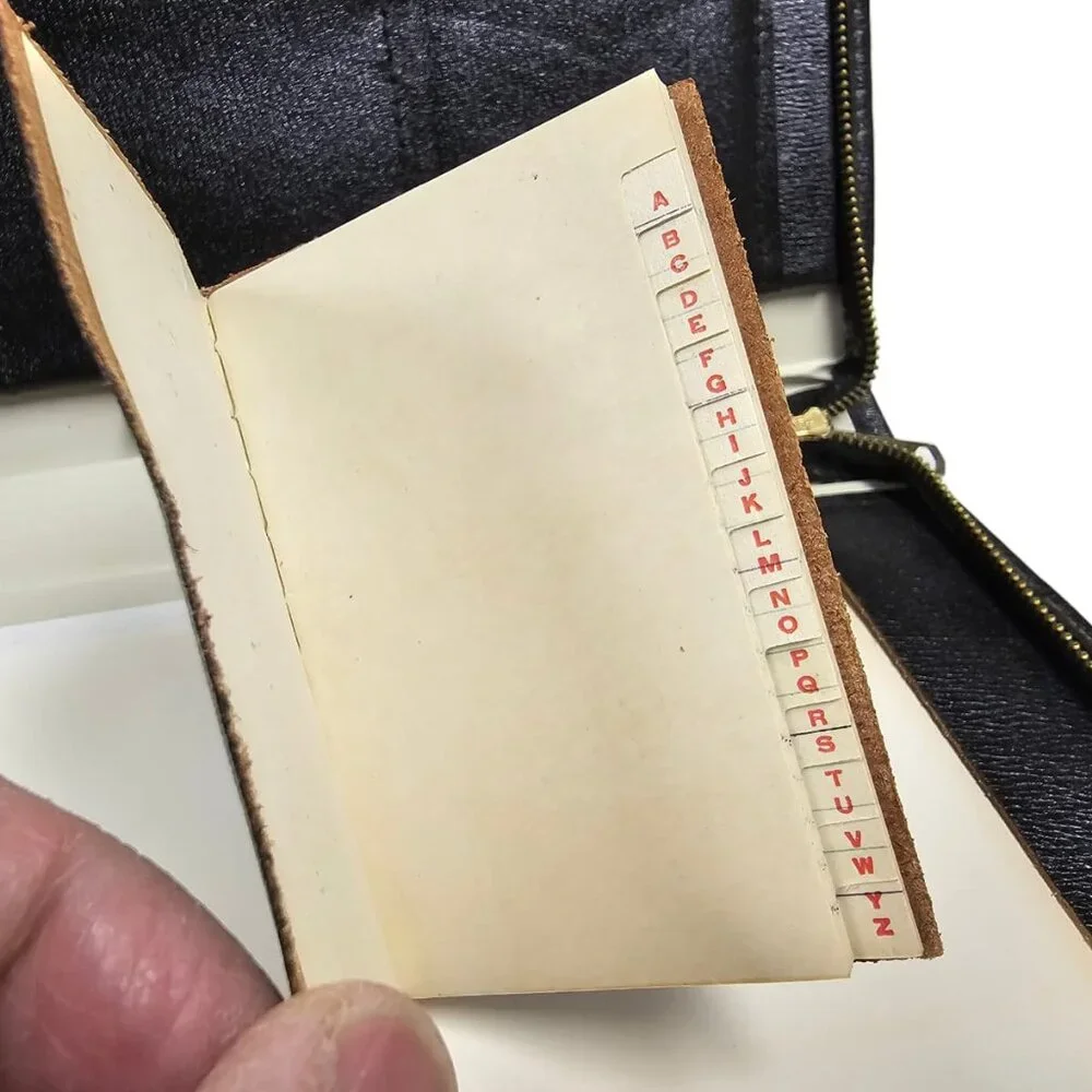 60S - 70S A.M.T. monogrammed black Split Cowhide Portfolio Folder